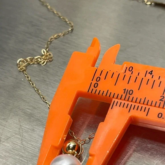 18 k Gold Necklace with 7 mm Akoya Pearl Pendant size 18 inches. - Picture 12 of 12